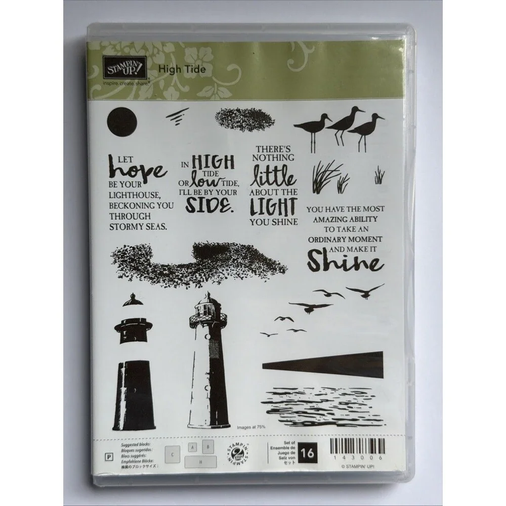 HIGH TIDE Stamp Set Stampin Up Lighthouse Seagulls Sand Friendship photopolymer